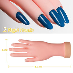 Krofaue mano derecha, ángulos realistas para practicar esmalte y diseño de uñas.