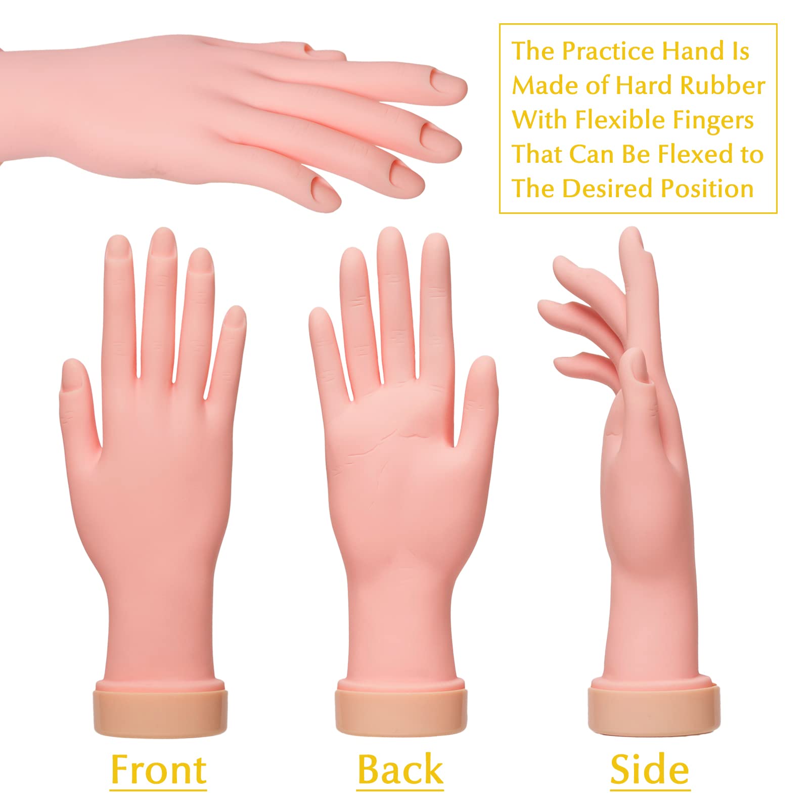 Krofaue mano derecha, dedos flexibles para posicionar y practicar técnicas.
