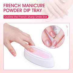 Krofaue plato para uñas francesas con línea oval, facilita trazos uniformes.