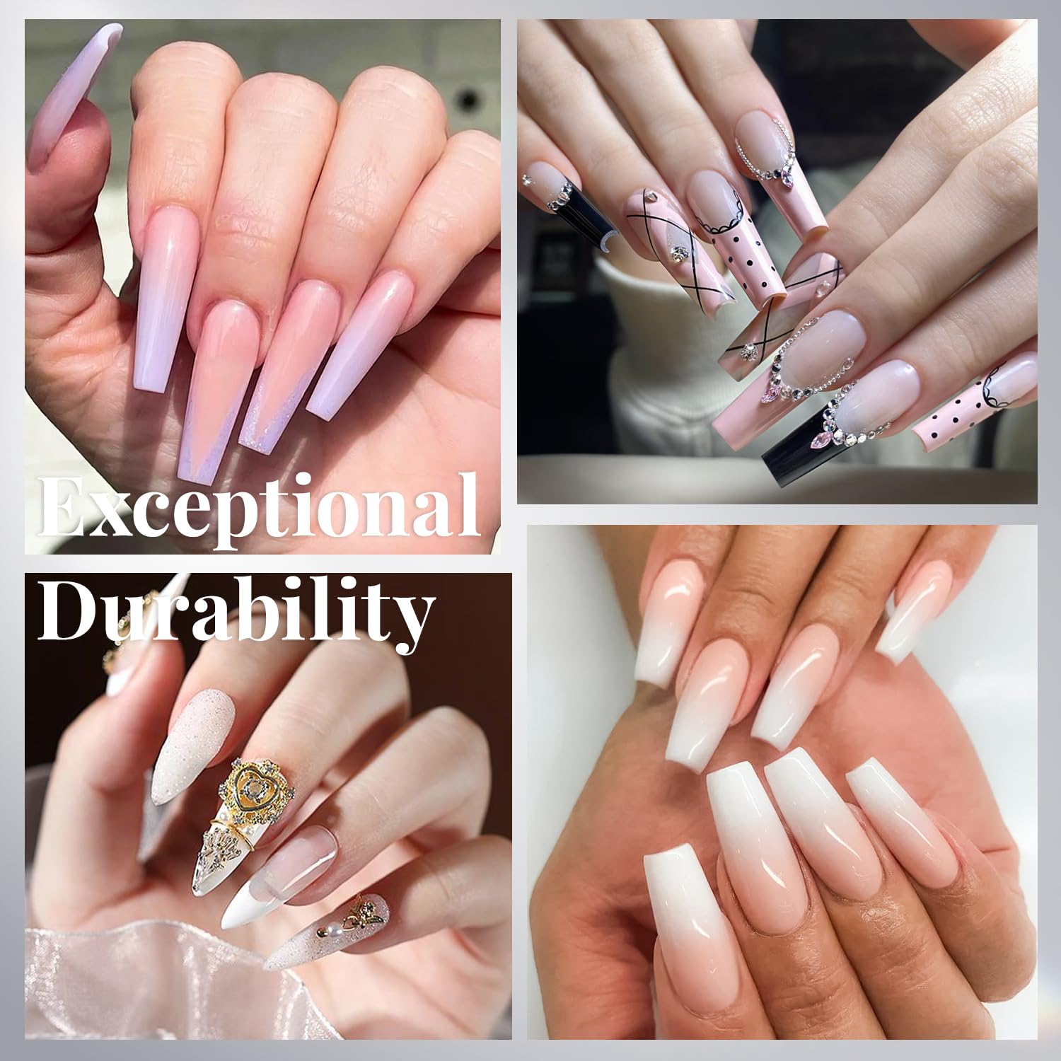 Krofaue tips francesas claras, perfecta para manicuras elegantes y limpias.