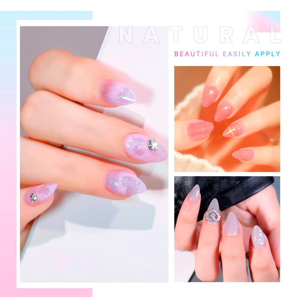 Krofaue uñas almendra claras: ideal para DIY y regalos.