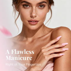 Krofaue uñas postizas transparentes y flexibles, ideales para realizar manicuras en casa.