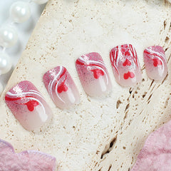 Uñas acrílicas KRTBKR con brillo suave para manicura duradera.