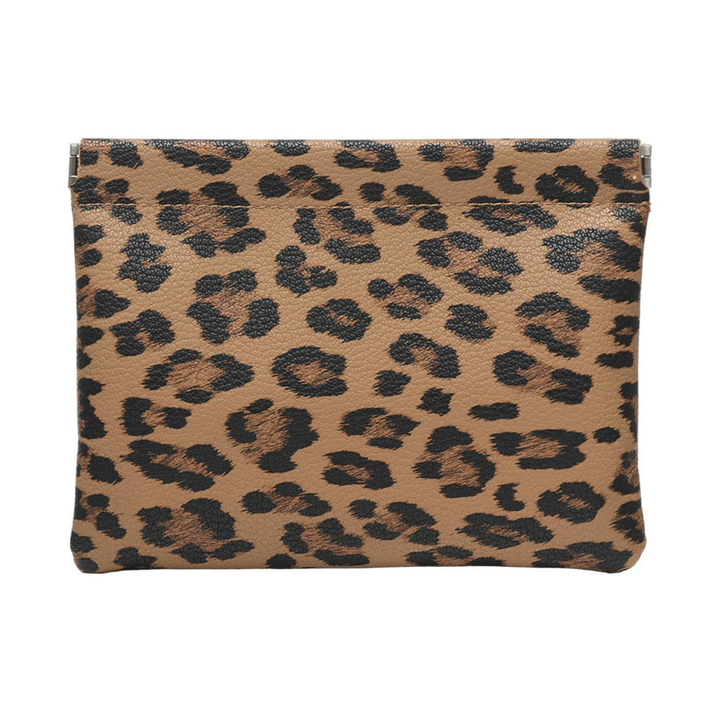 Ksriylm estuche leopard marrón, ideal para uso diario de cosméticos.