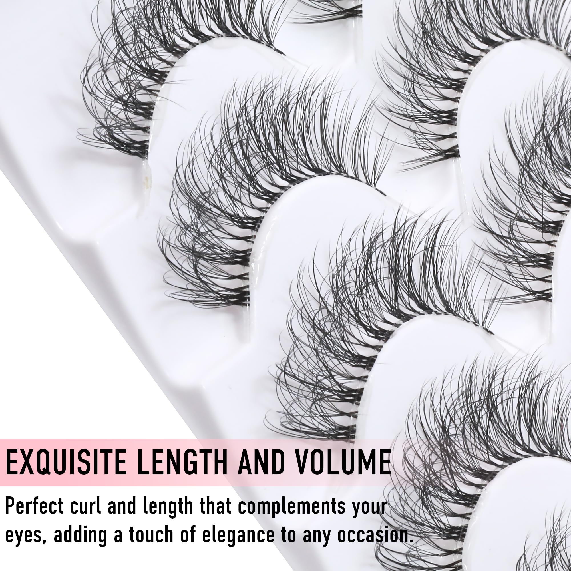 KSYOO Pestañas de 10-18 mm con curvatura tipo D para definición.
