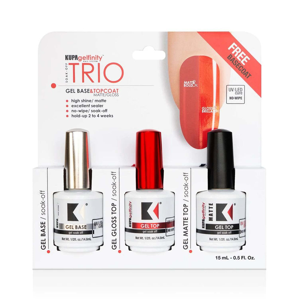 KUPA Gelfinity capa base para adherencia fuerte sin dañar la uña natural.