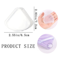 KuuGuu: estuche triangular transparente para puff, fácil identificación en el tocador.