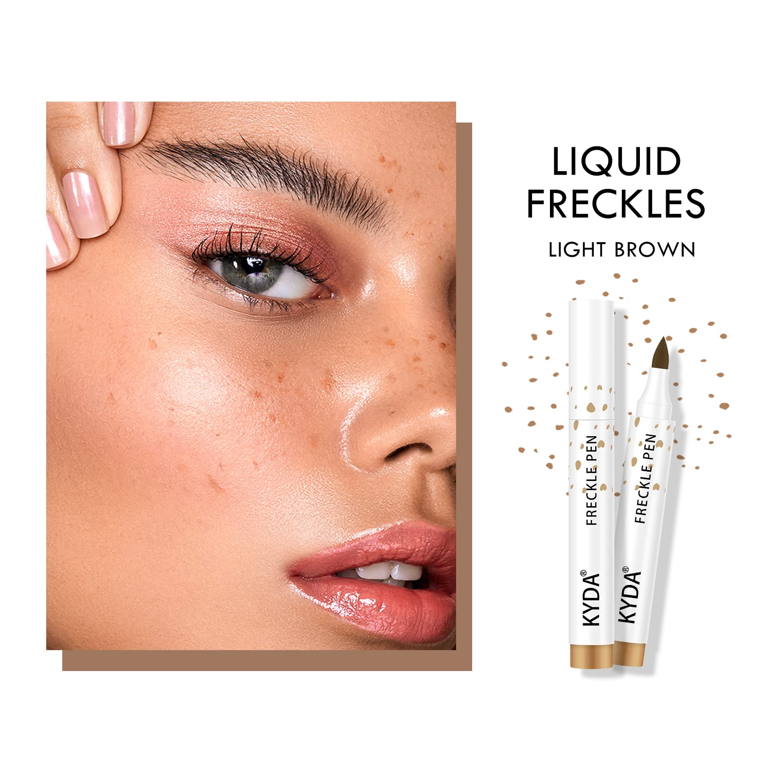 KYDA estilo bronceado con pecas realistas