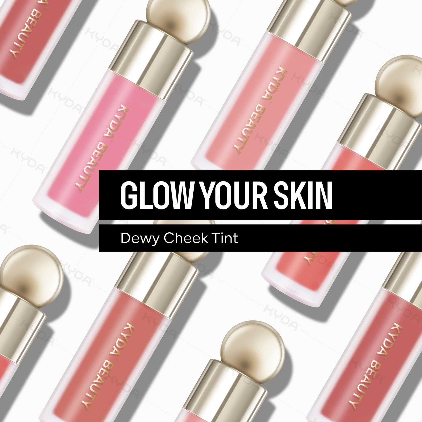 KYDA Liquid Blush pigmento alto garantiza color intenso con una o varias capas.