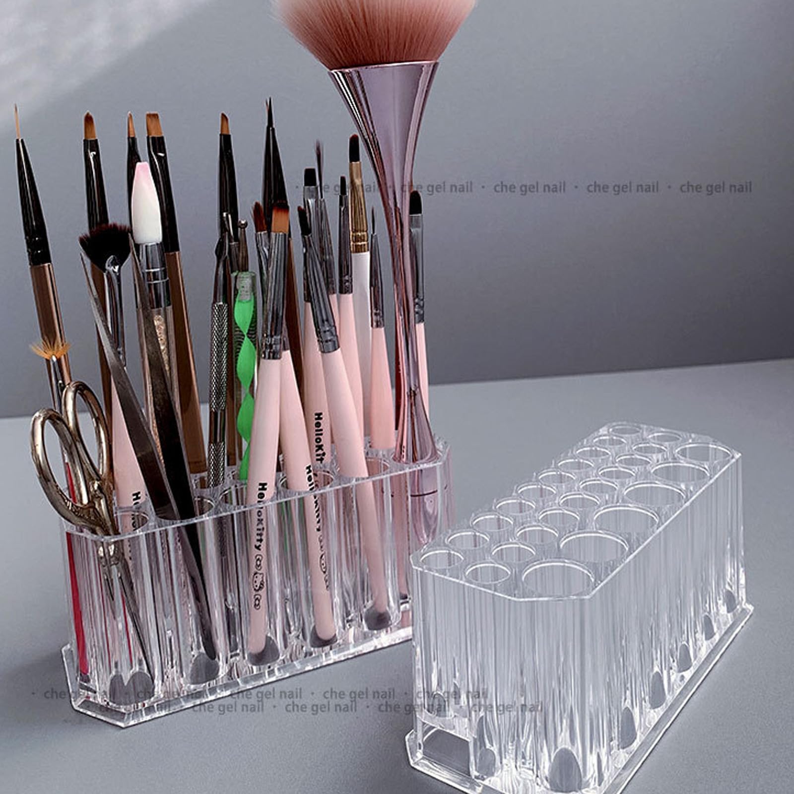 KYHYFJMD Organizador de pinceles maquillaje acrílico para almacenamiento claro.