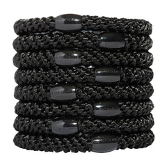 L. Erickson Grab & Go ponytail holders in black, eight-pack, secure for thick hair.