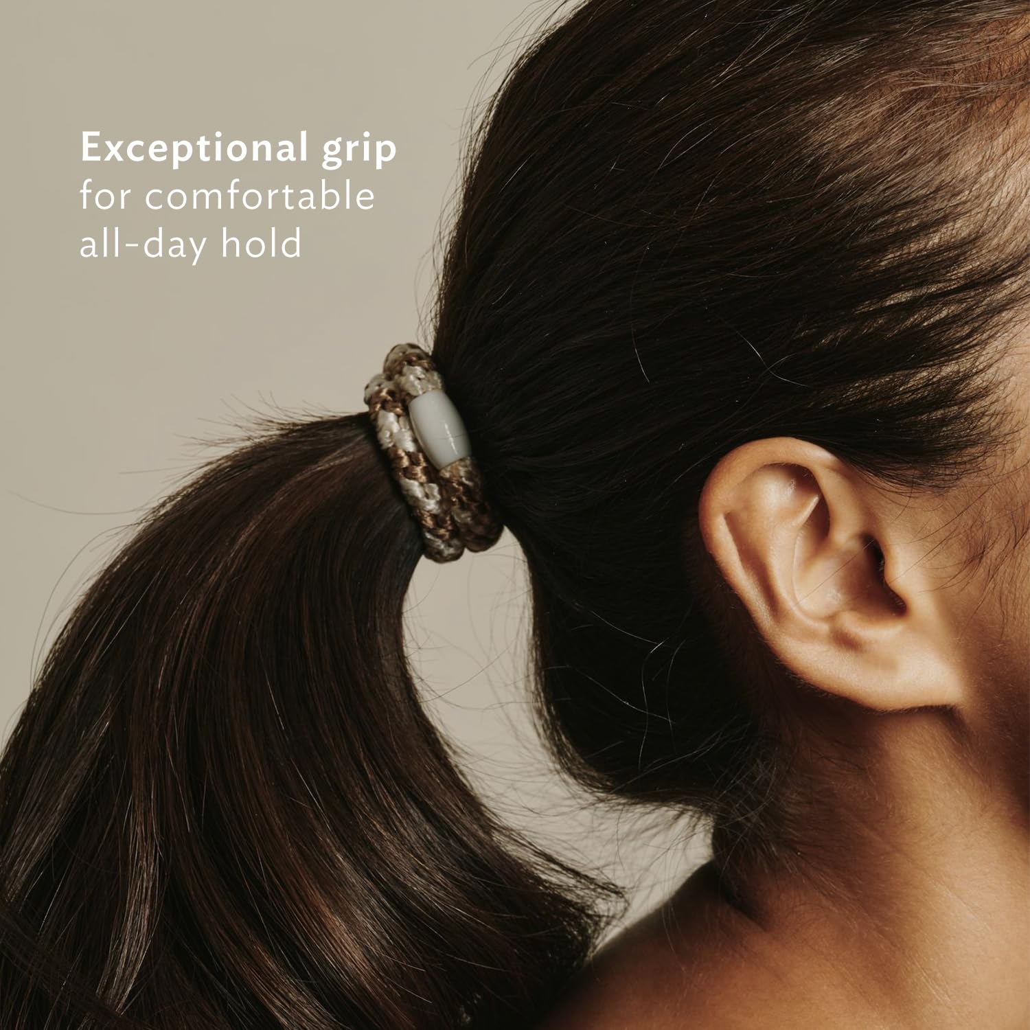 Eight-pack of L. Erickson hair ties in a compact display.