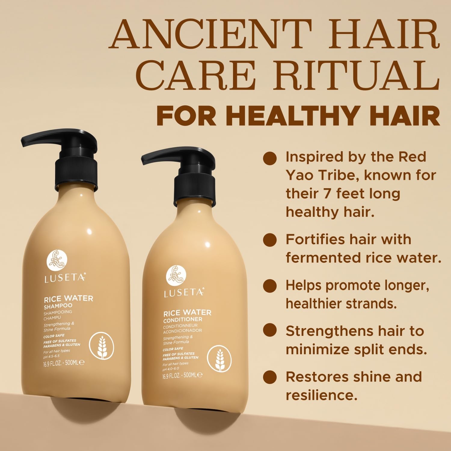 Aplicación en la ducha para cabello renovado con L LUSETA.