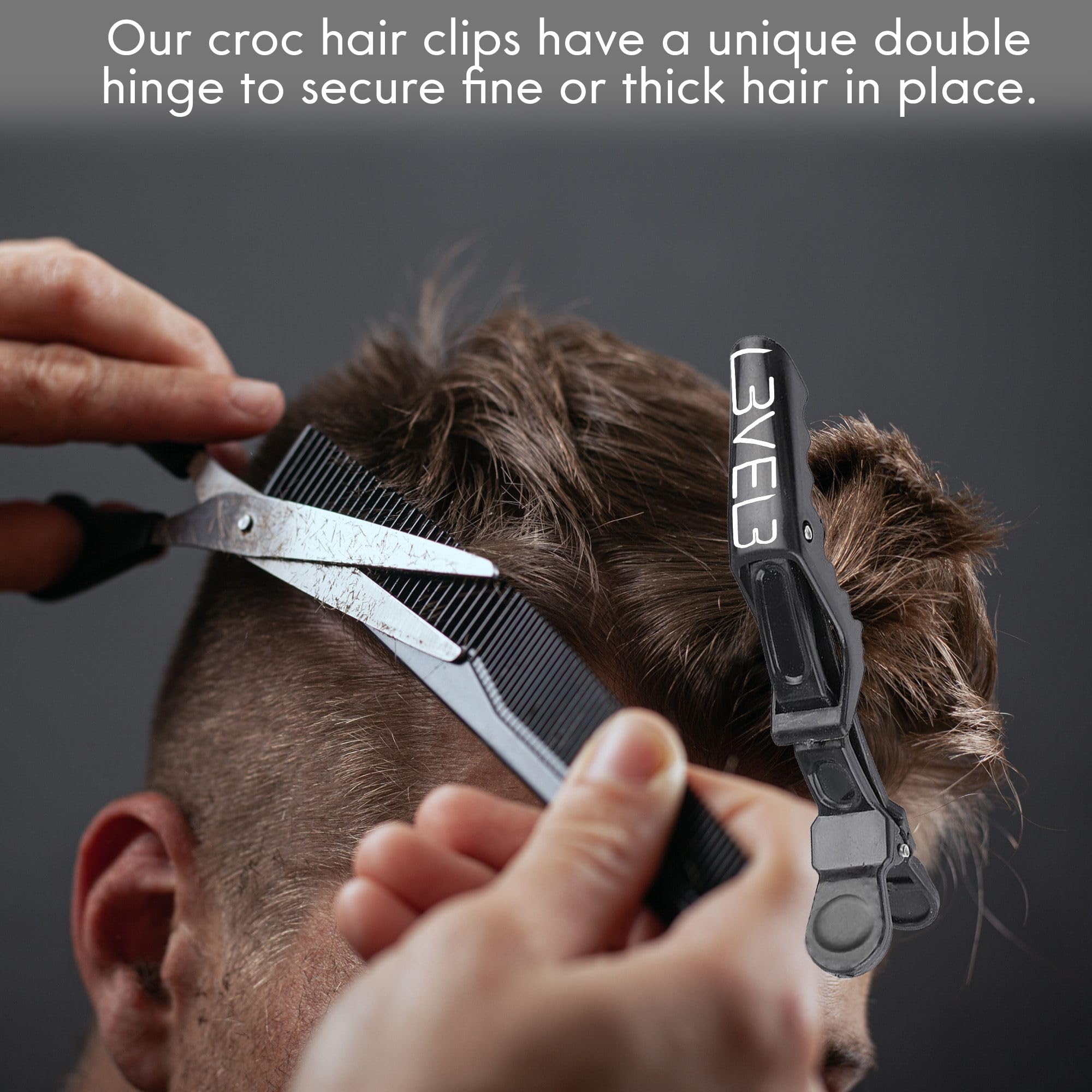 L3 Nivel 3 Clips Croco con apertura doble para agarre estable en todo tipo de cabello.