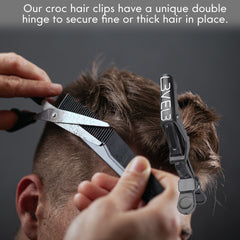 L3 Nivel 3 Clips Croco con apertura doble para agarre estable en todo tipo de cabello.
