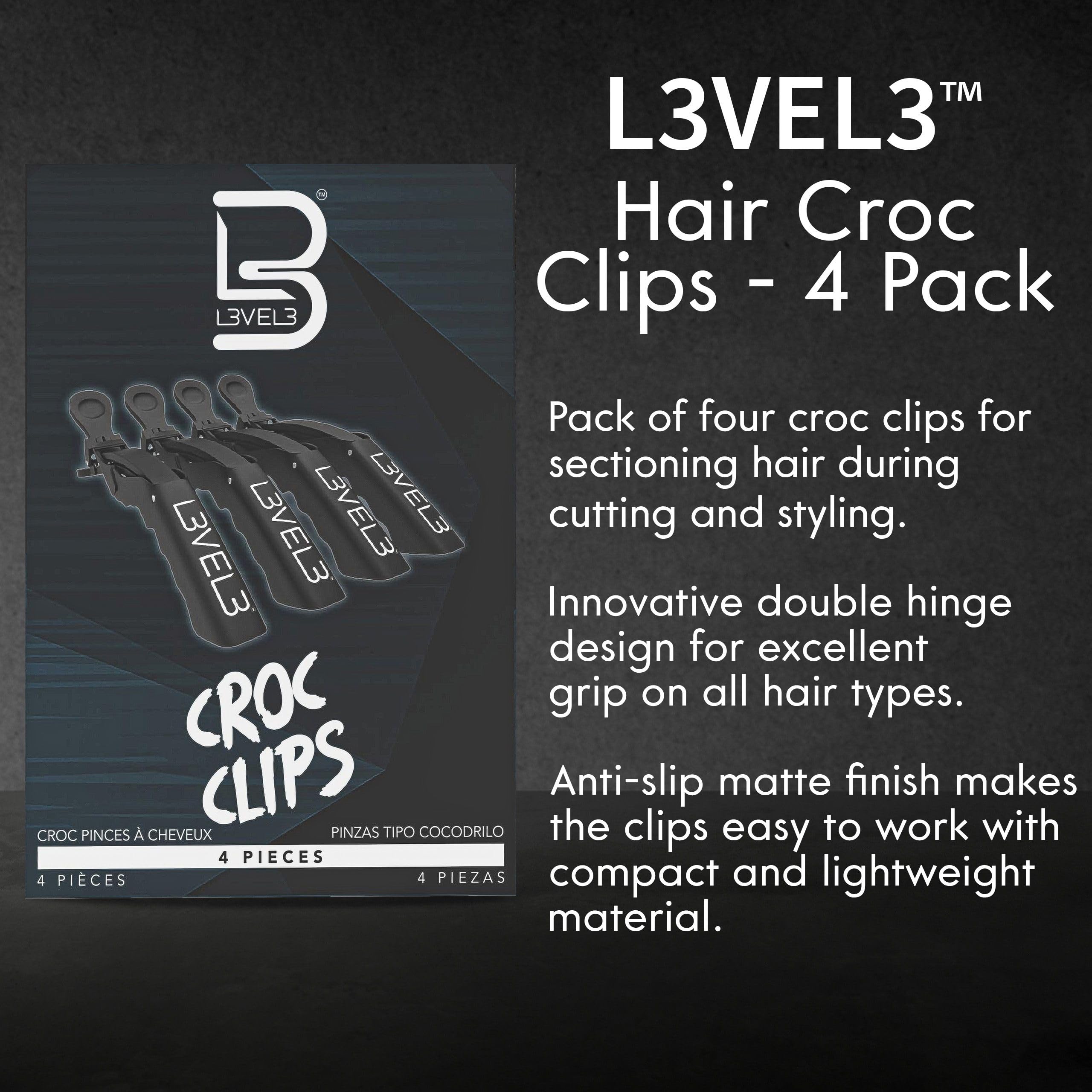 L3 Nivel 3 Clips Croco fáciles de limpiar y reutilizables para higiene continua.