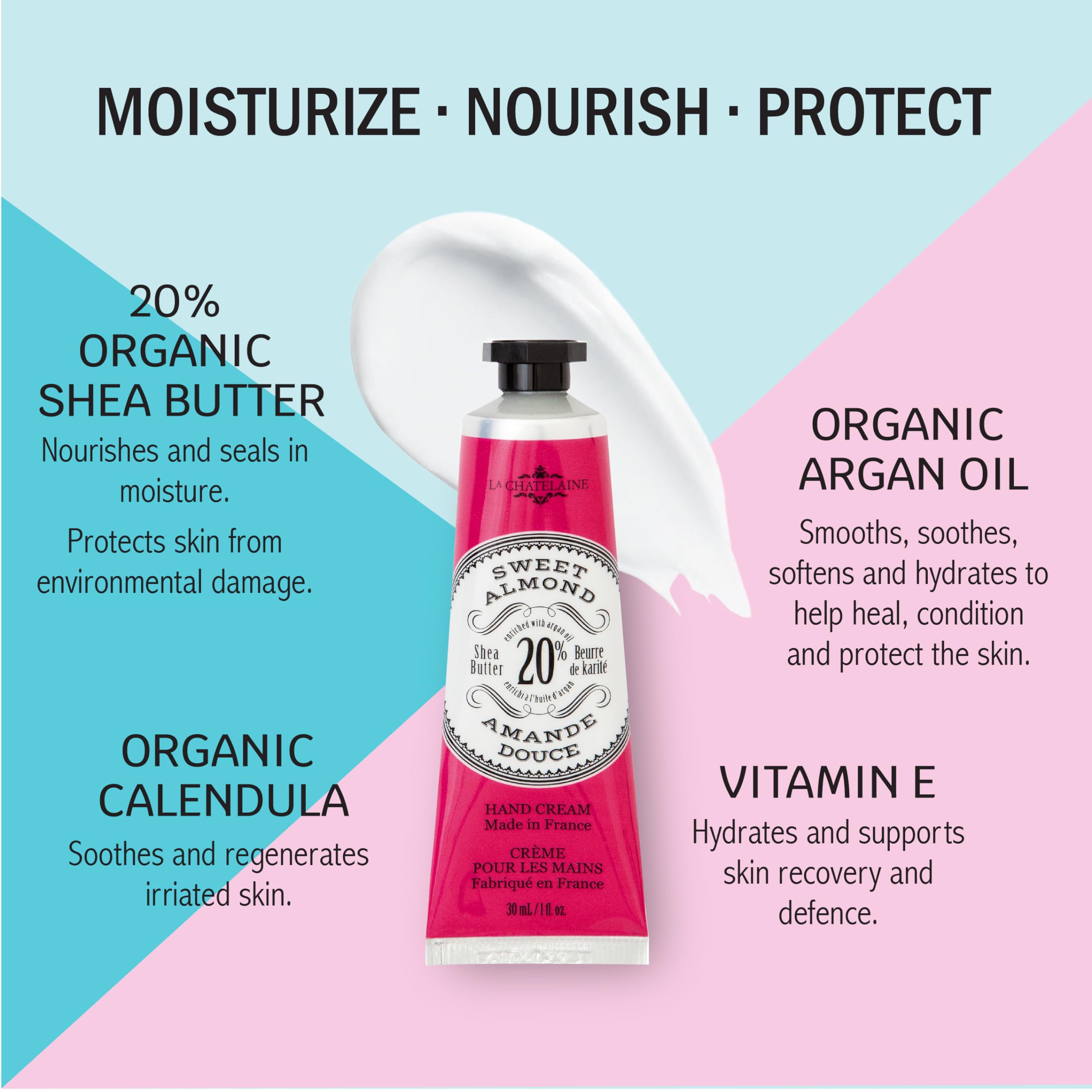 La Chatelaine set regalo, crema de manos nutritiva para piel suave