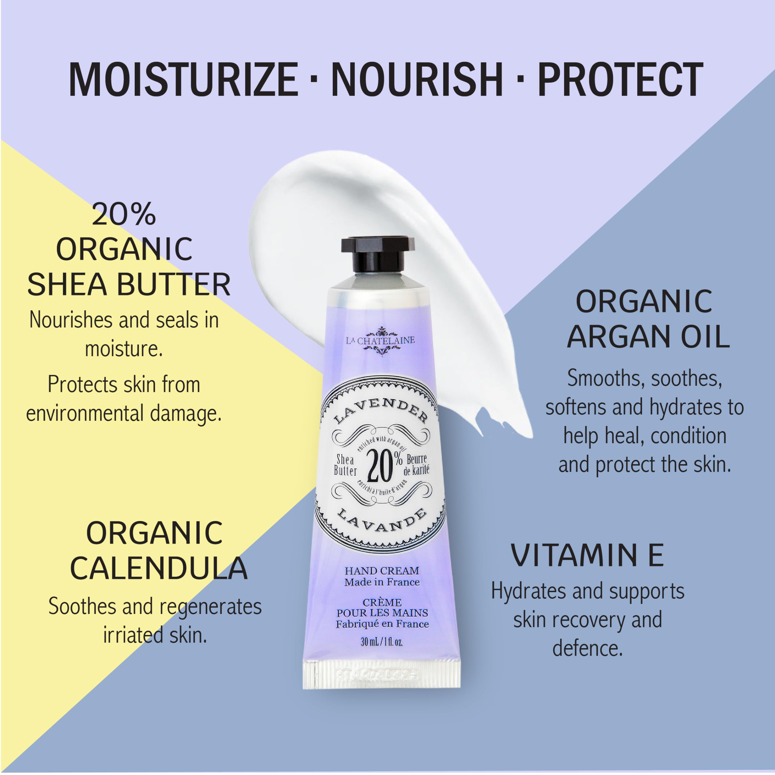 La Chatelaine Trío crema manos fizz cítrico, textura cremosa y absorción rápida.