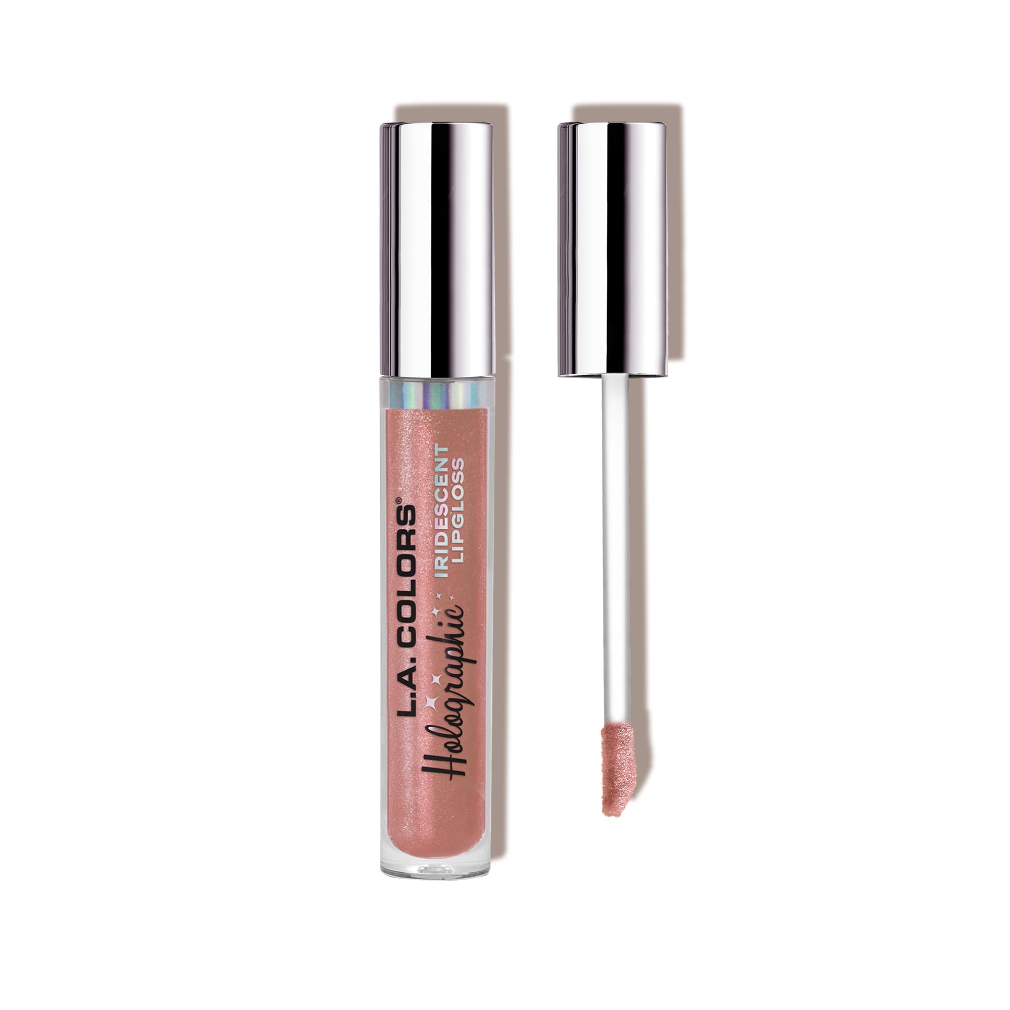Gloss labial holográfico Heavenly CLG425 de L.A. COLORS para brillo iridiscente y hidratación suave.