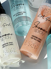 L.A. Girl Shimmer Spray: aplicación en cuerpo para un toque dorado luminoso.