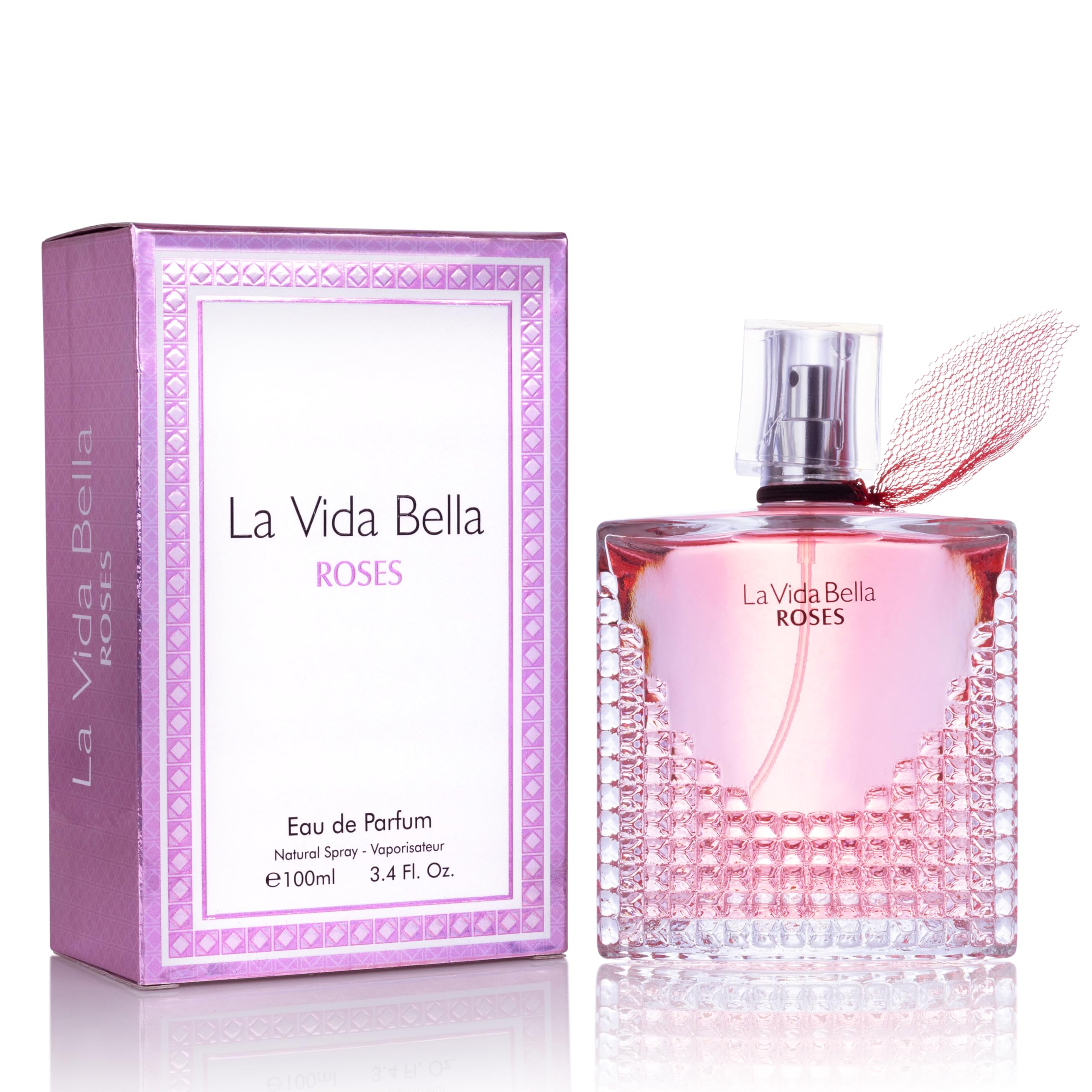 La Vida Bella Roses, botella elegante para uso diario.