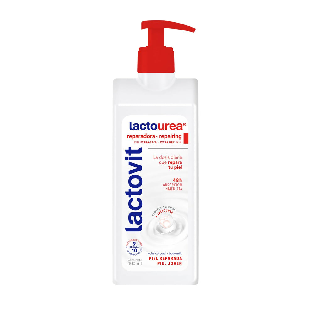 Lactovit Lactourea Leche Corporal vertida, hidratación profunda para la piel.