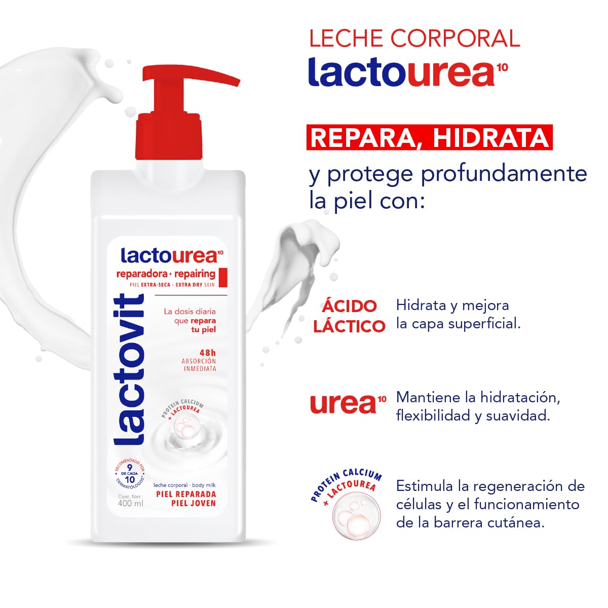 Lactovit Lactourea Exfoliación suave, renovación de la piel para textura más uniforme.