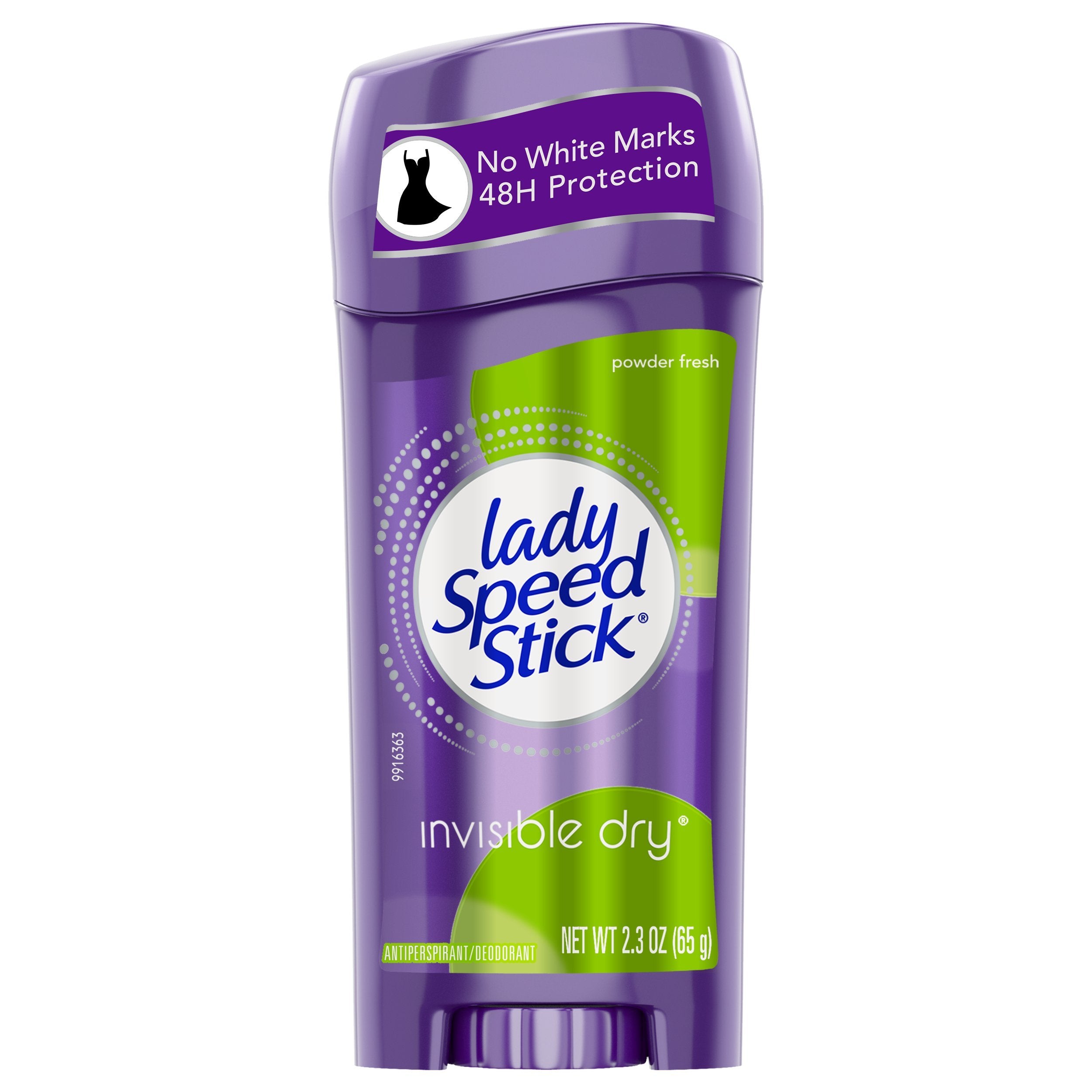 Lady Speed Stick Powder Fresh Invisible Dry close-up demonstrates smooth glide.