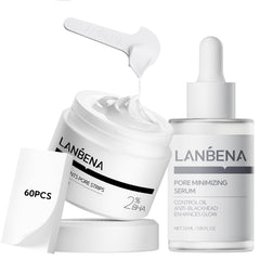 LANBENA 3-in-1 blackhead set with strips, serum, and papers for smoother pores