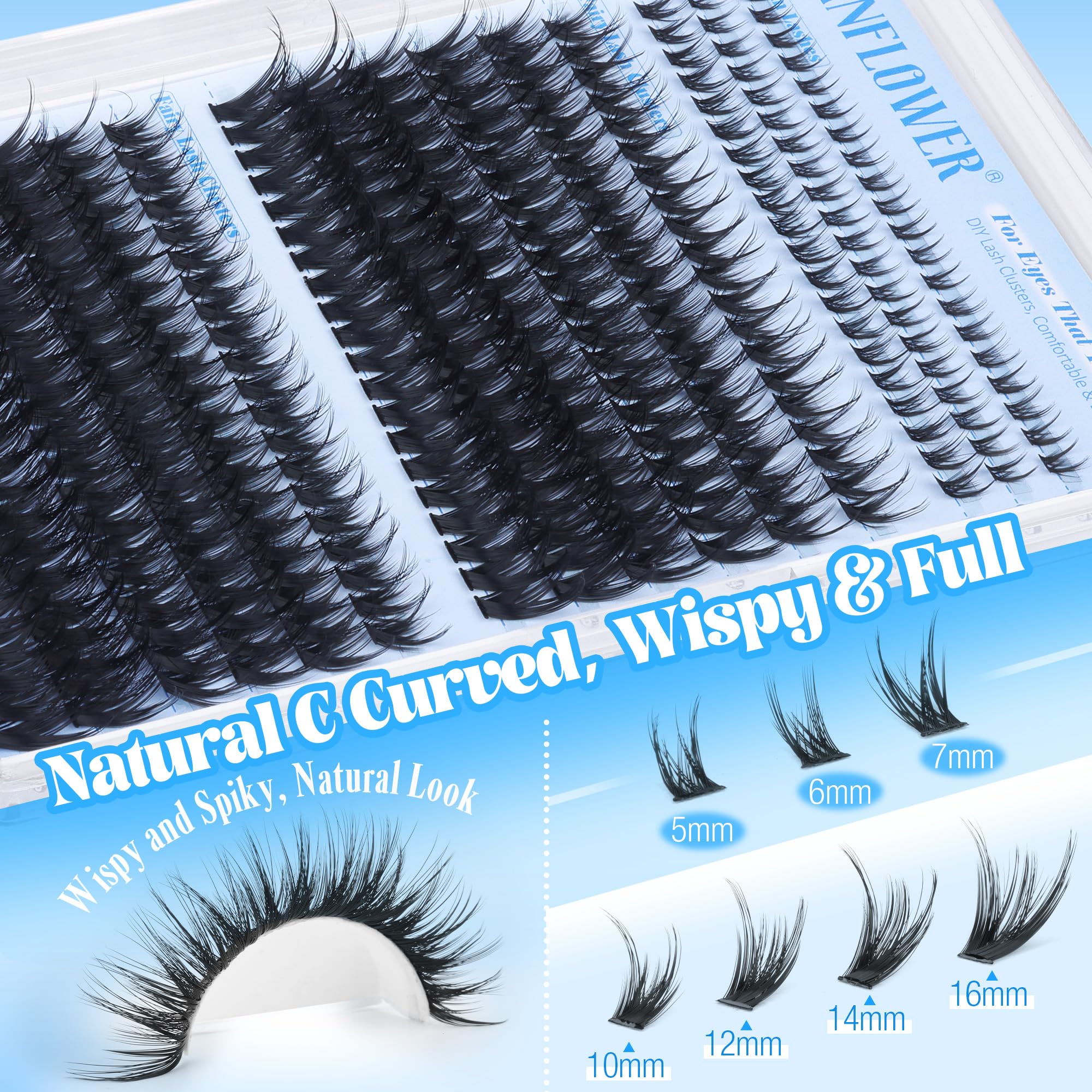 Lanflower all-day featherlight comfort on lashes