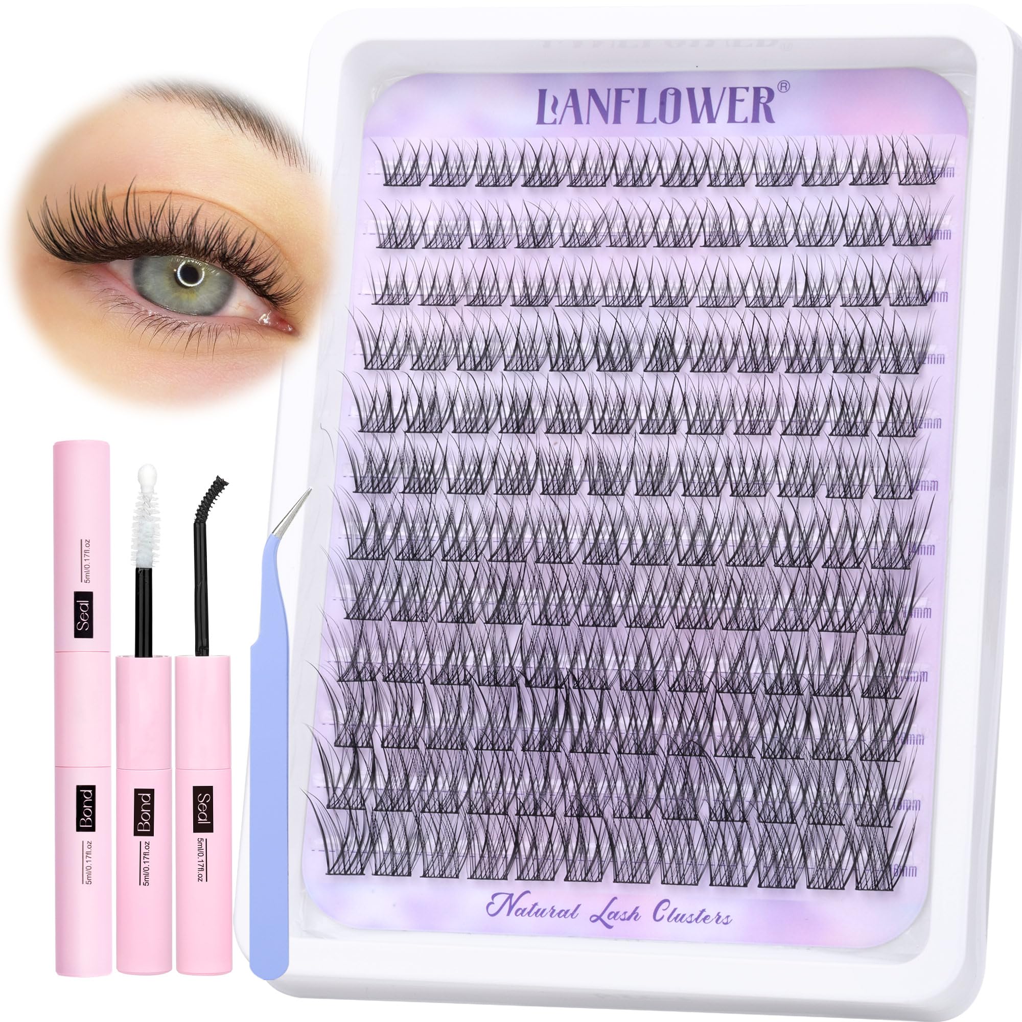 Lanflower conjunto de pestanas naturales con efecto ligero para look diario