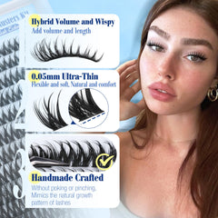 LANFLOWER Flora Lash Clusters: longitudes mixtas 10-18 mm para versatilidad de estilo.