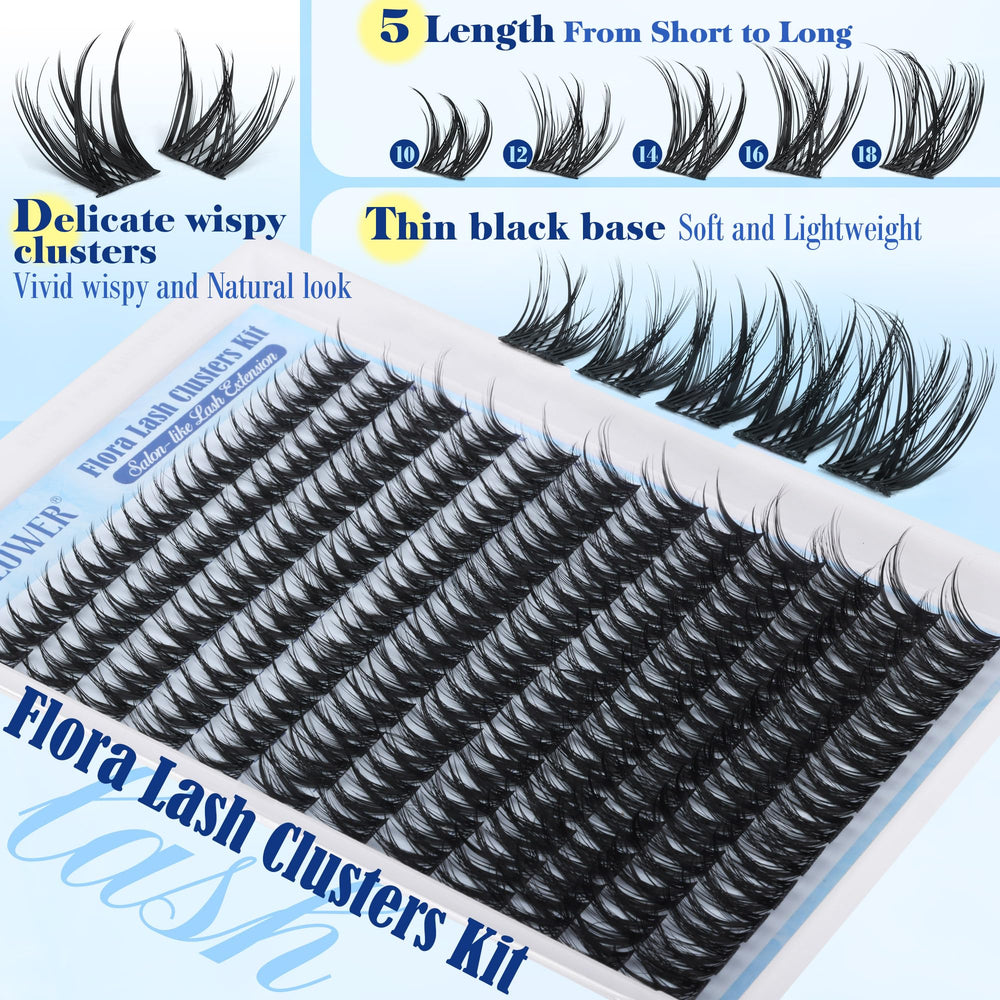 LANFLOWER Flora Lash Clusters: kit ideal para diseñar estilos naturales o más definidos.