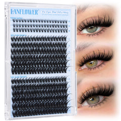 Lanflower wispy cluster lashes with top and bottom for effortless glam