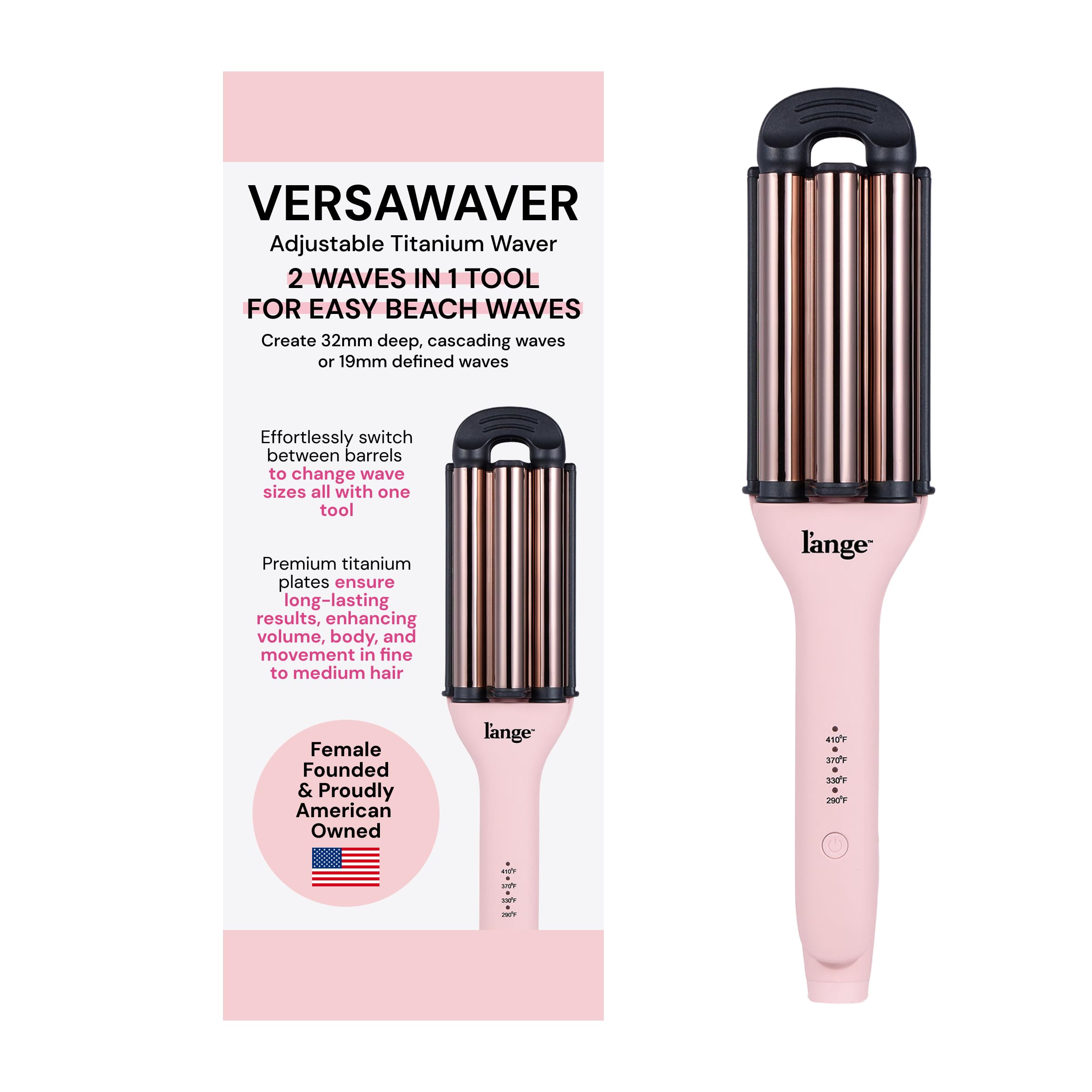 VersaWaver de L'ANGE con ondas de 32 mm para volumen suave y duradero