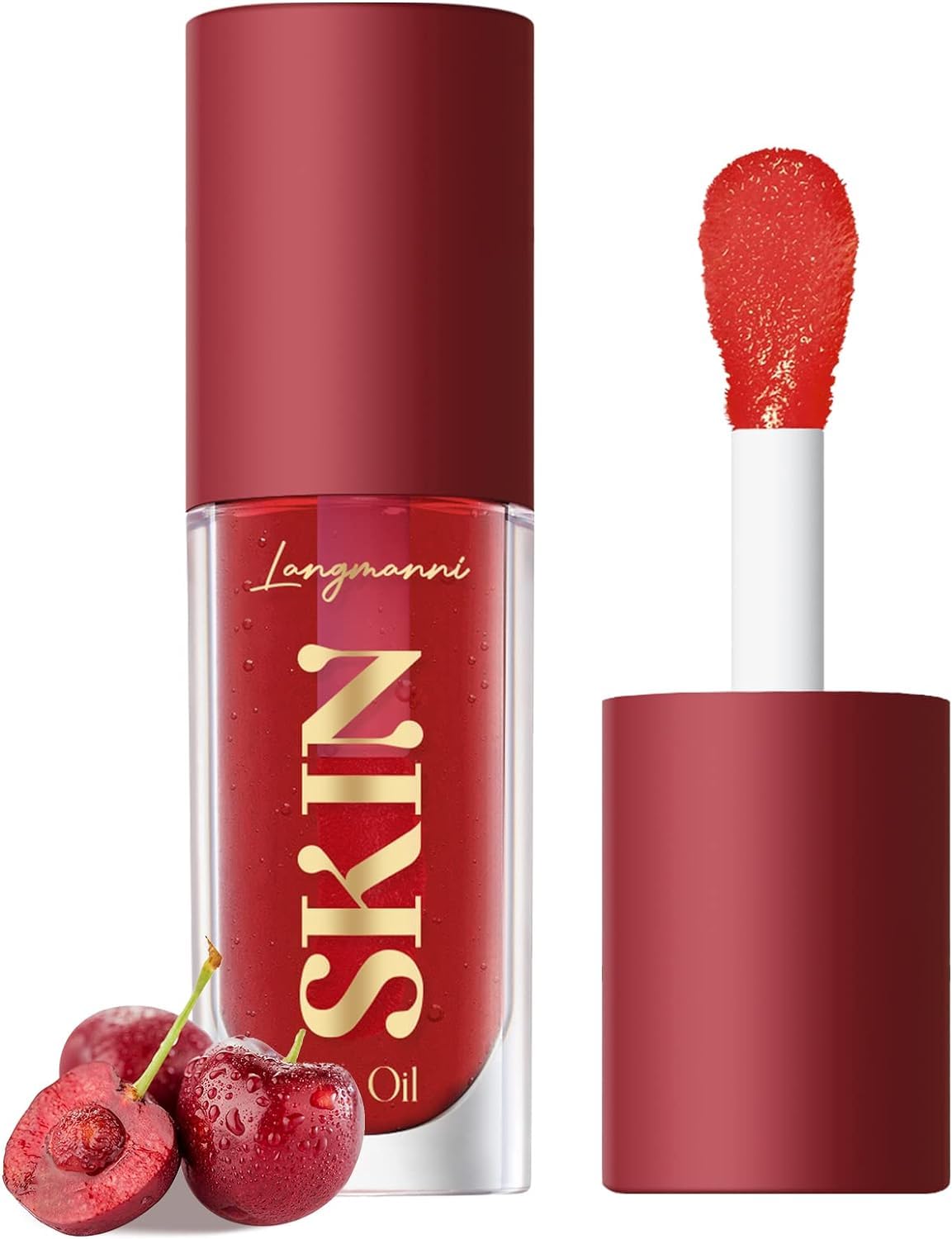 Langmanni aceite labial en bote ofrece hidratación intensiva para labios secos.