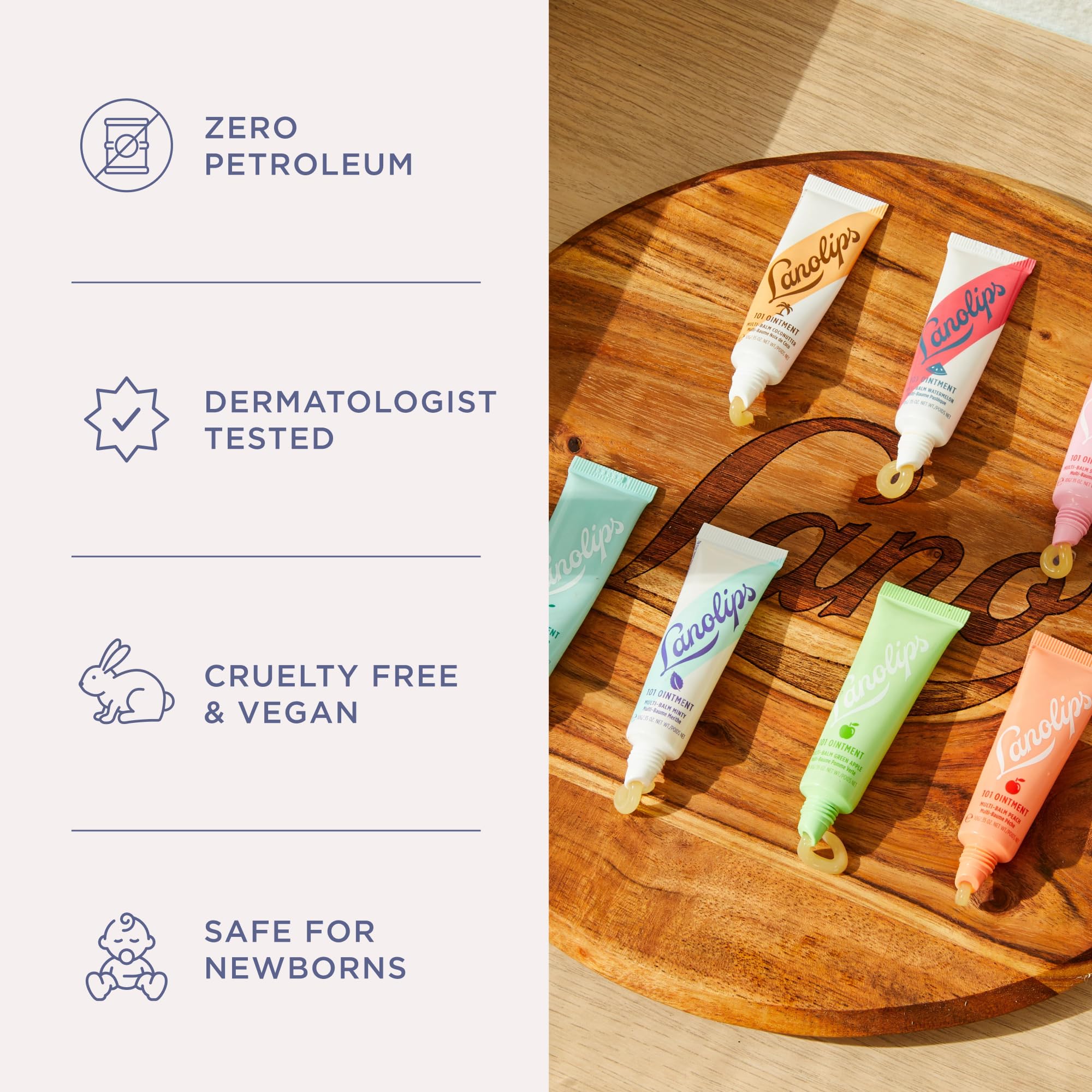 Aplicación multiproposito: labios, cutículas y piel seca con Lanolips 101.