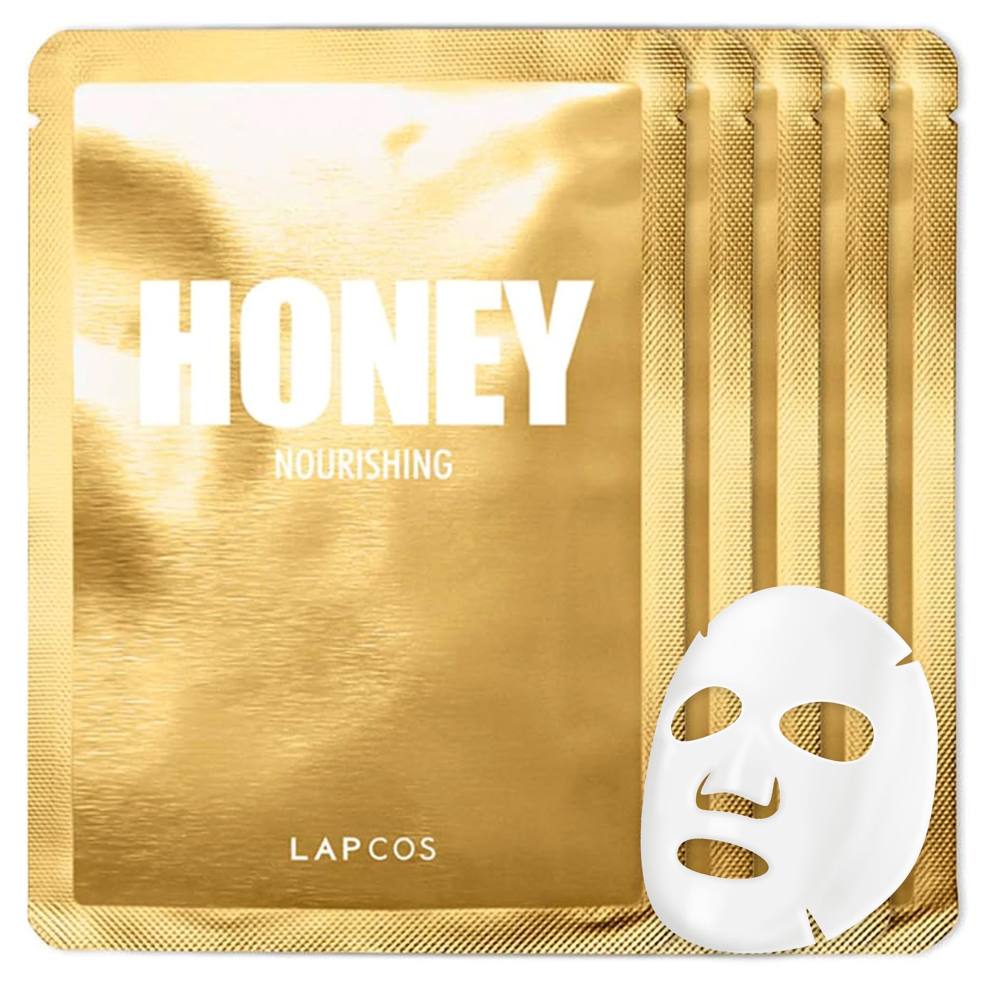 LAPCOS Honey Sheet Mask front view ready for hydration