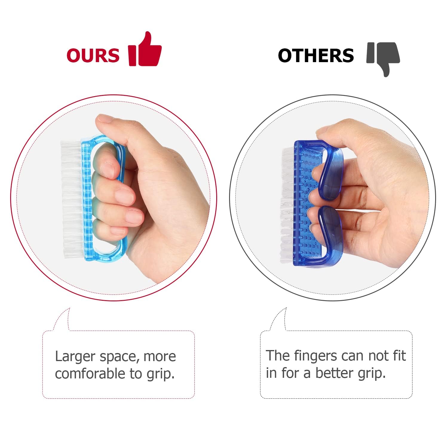 Larbois cepillo uñas tamaño compacto, ideal para viajes.