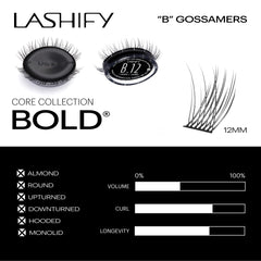 Cartucho Lashify Bold 12mm Gossamer con 12 pestañas para rellenar