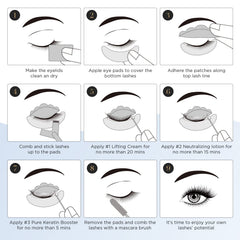 LASHVIEW escudos para pestañas con tallas S, M y L para levantamiento uniforme.