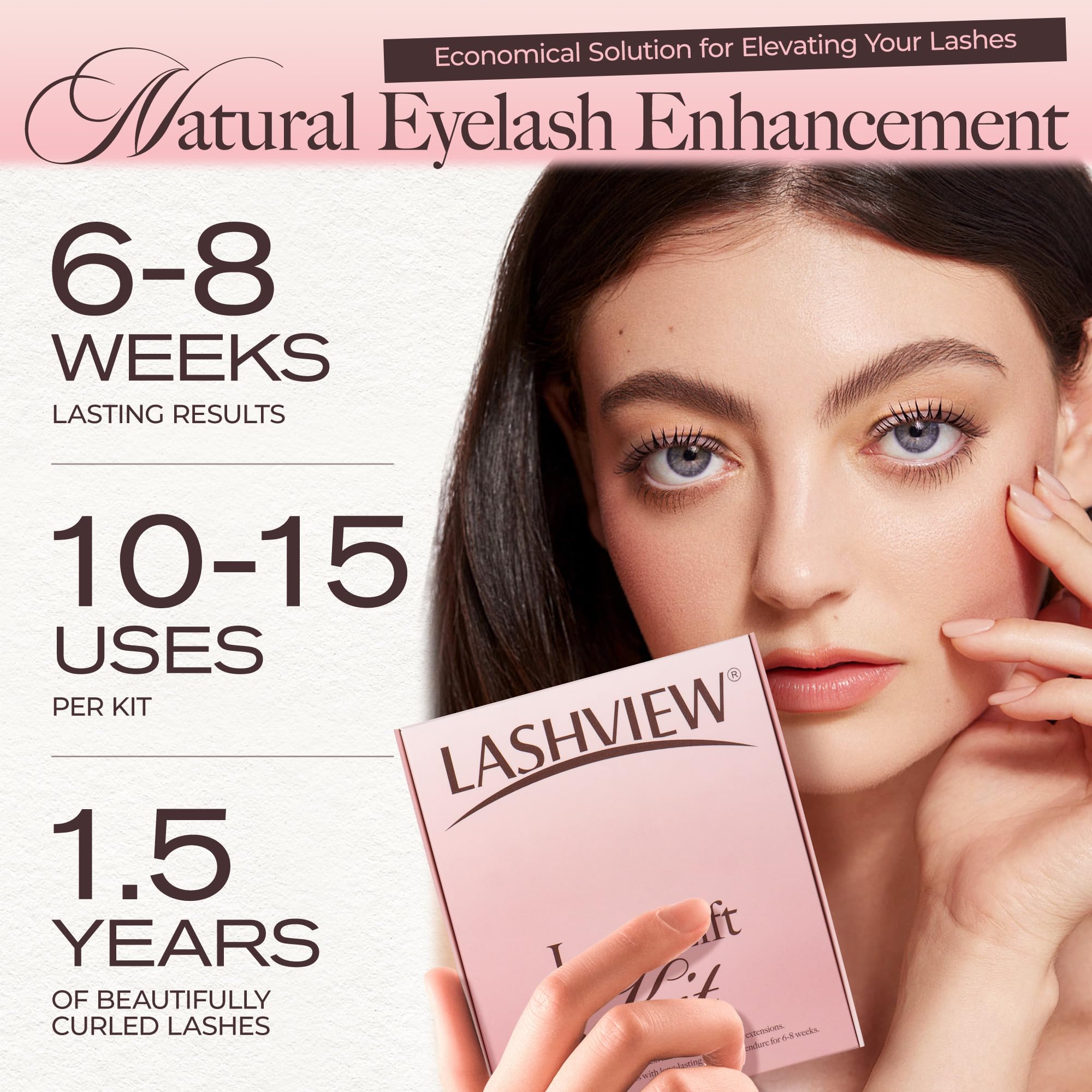 LASHVIEW Lash Lift Kit curled lashes demonstrate defined, long-lasting lift
