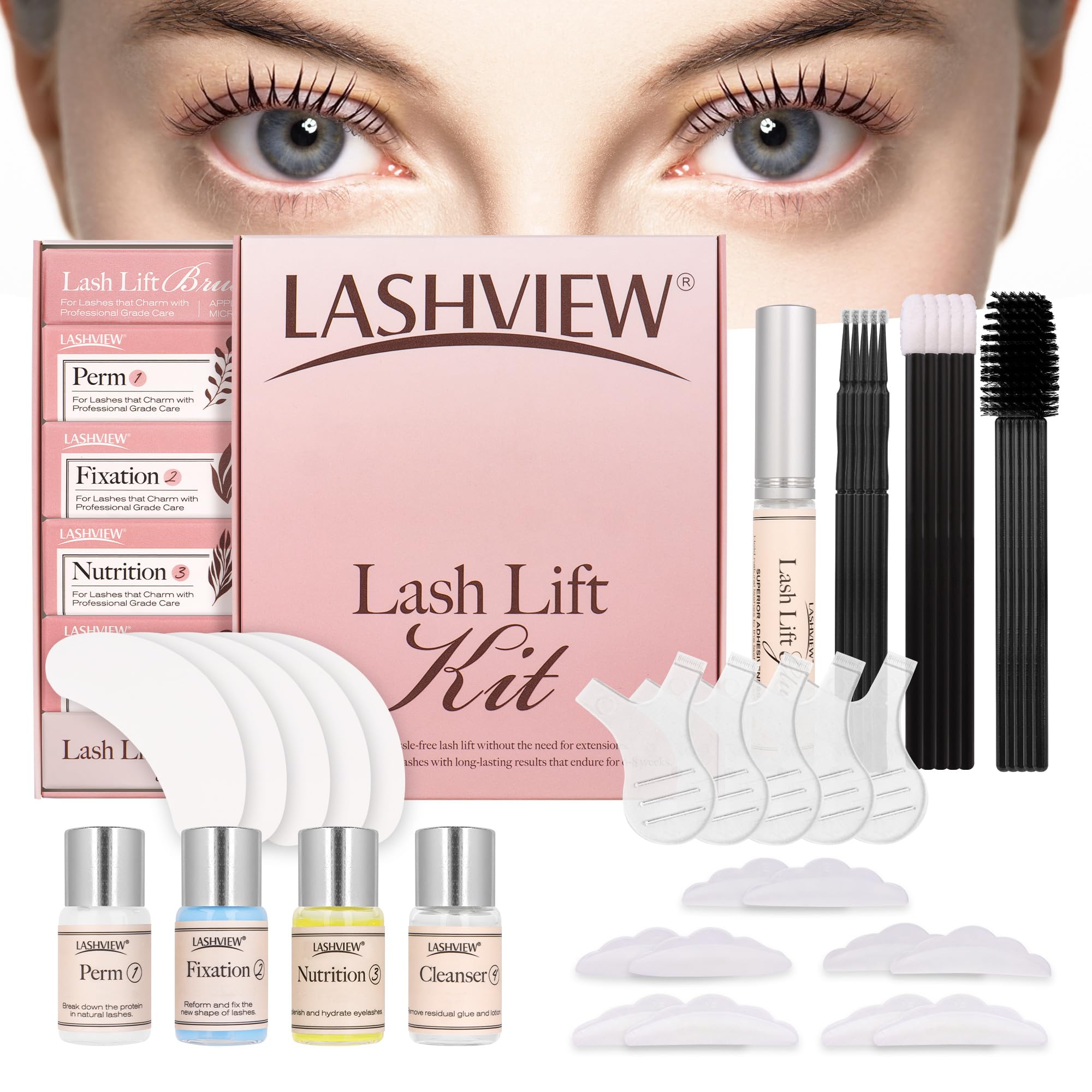 LASHVIEW Lash Lift Kit packaging showcases premium at home or salon use
