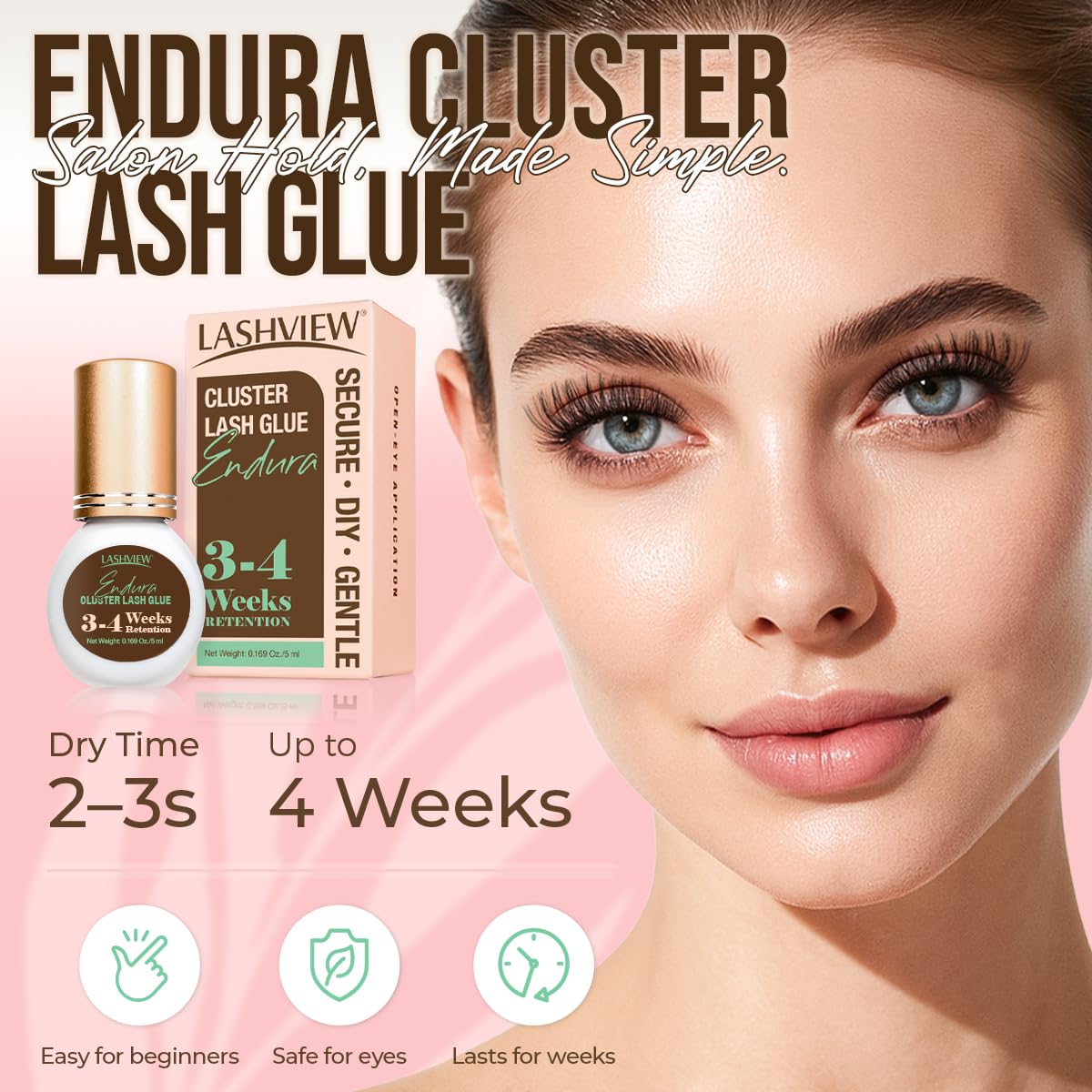 LASHVIEW latex-free formula bottle emphasizes gentle, irritation-free wear.