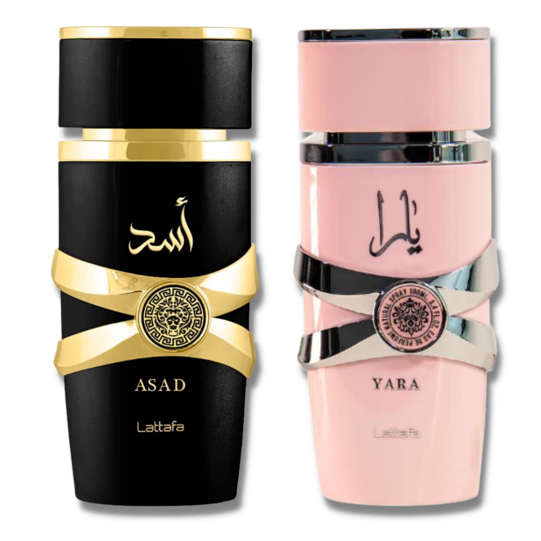 Lattafa Asad, botella frontal, perfume versátil para día y noche.