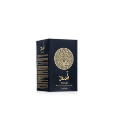 Lattafa Asad, nota central con café e iris, estilo inolvidable.