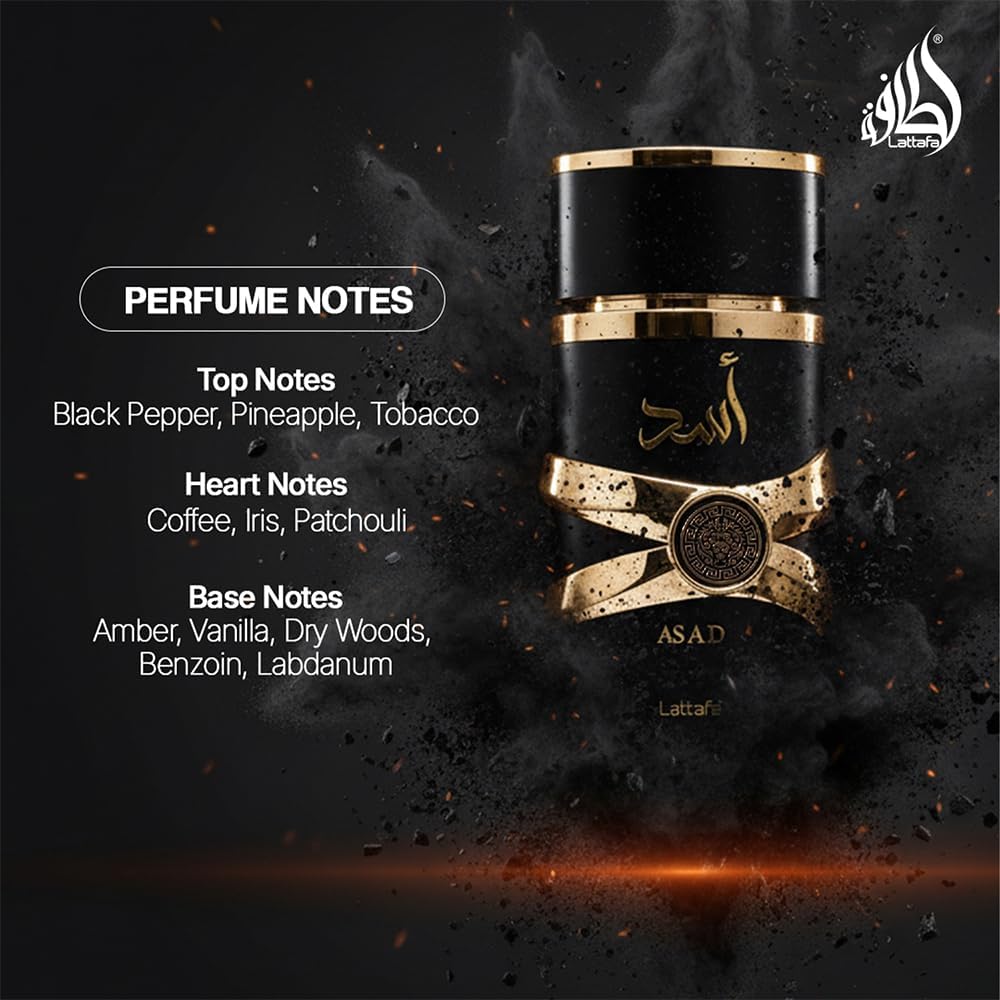 Lattafa Asad, perfume para piel, marca destacada en aroma.
