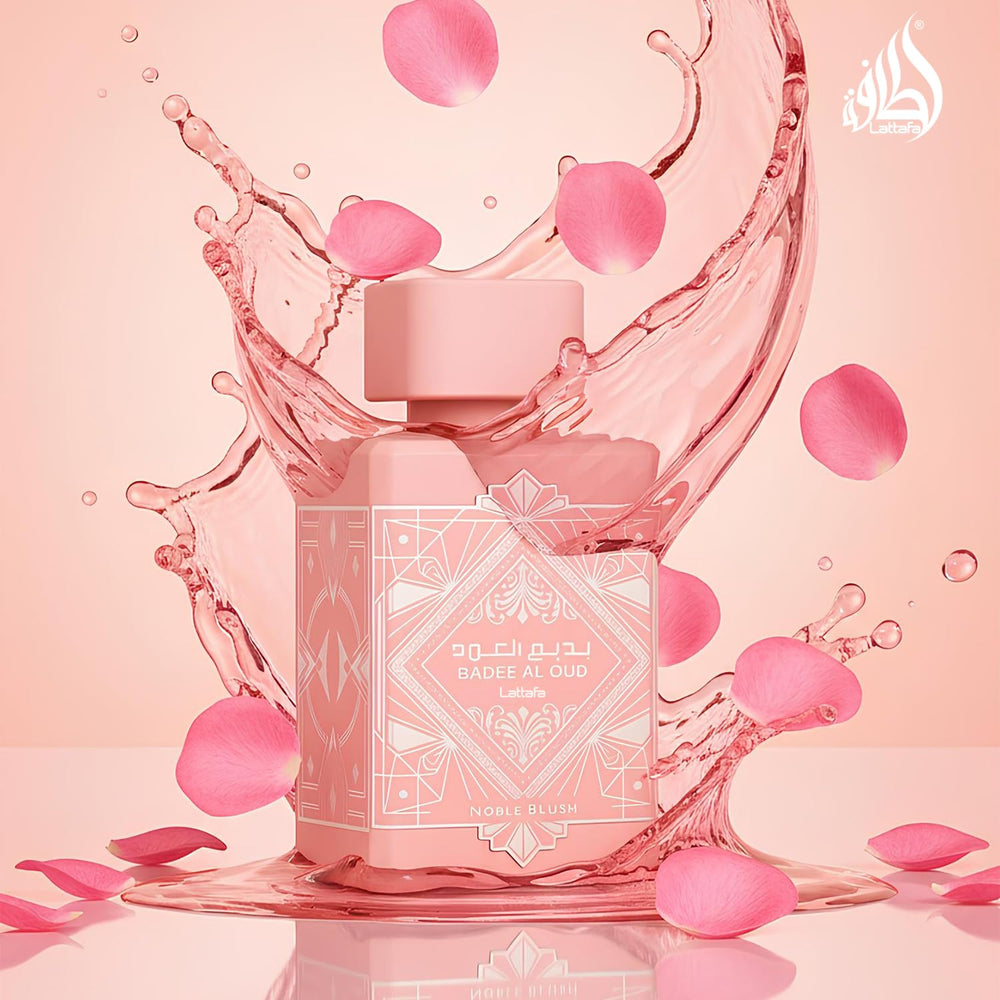 Lattafa Bade'e Al Oud Noble Blush experiencia sensorial suave y duradera.