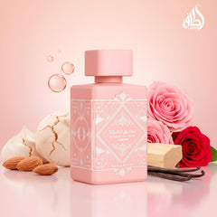 Lattafa Bade'e Al Oud Noble Blush nota Almendra y Merengue con textura cremosa.