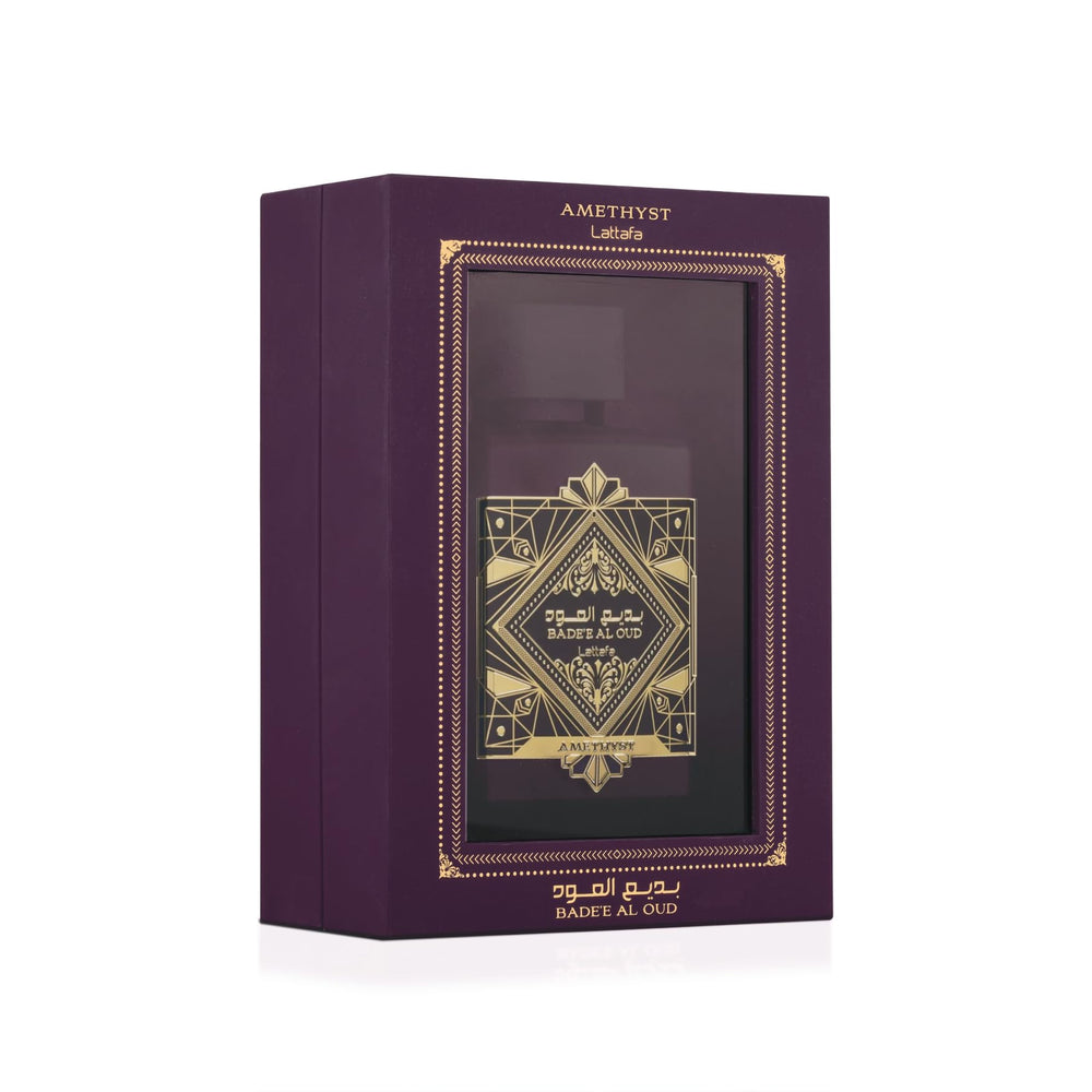 Lattafa Bade'e Al Oud Amethyst, botella de 100 ml para ocasiones especiales.